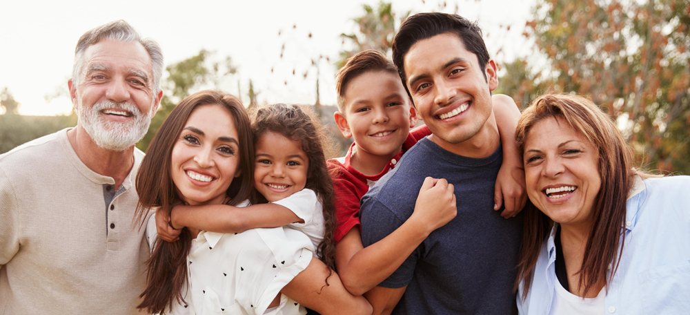 Photo of a smiling family